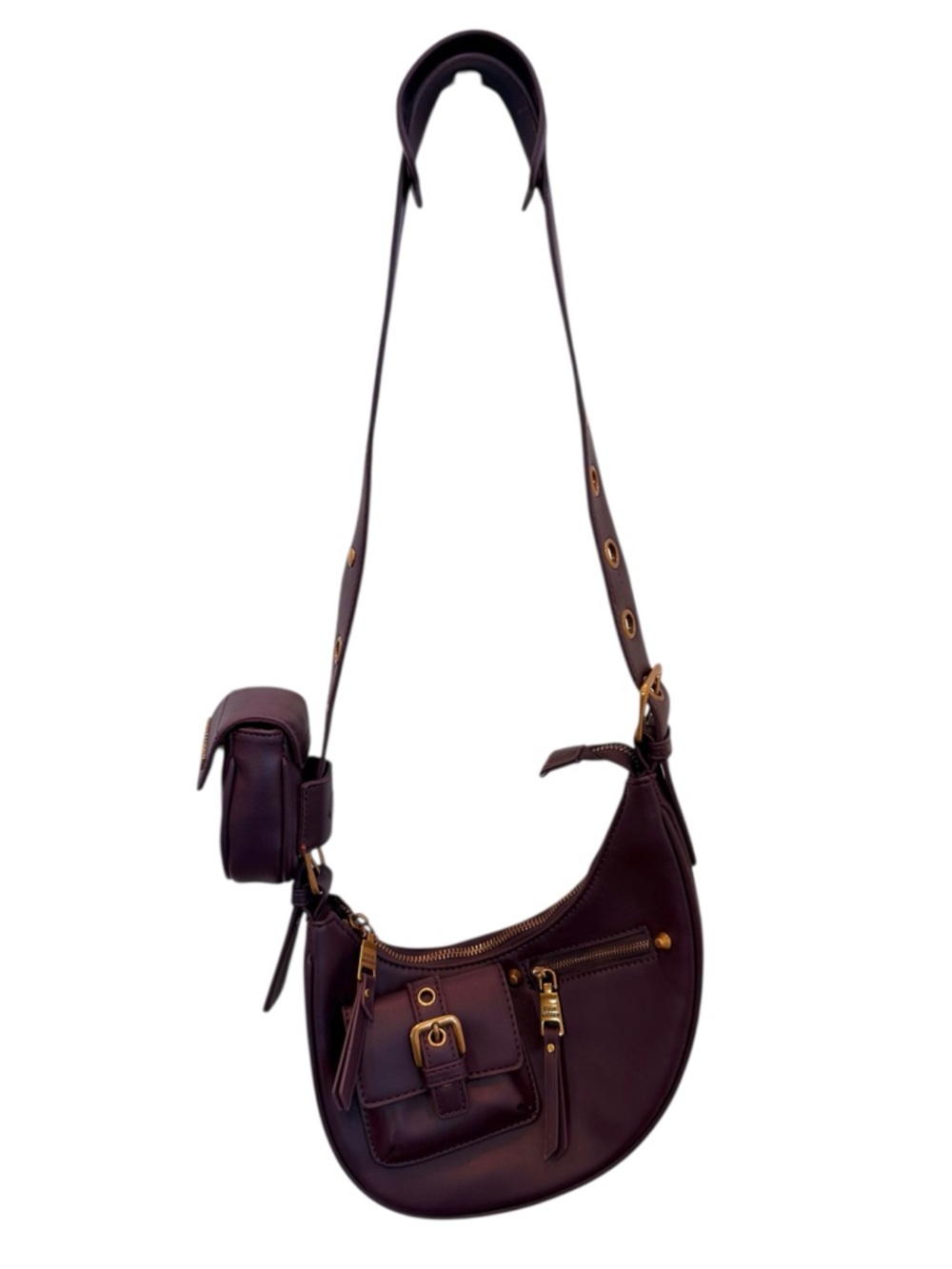 Steve Madden Saddle Bag Purple Shoulder Crossbody Adjustable Modern Western NWOT